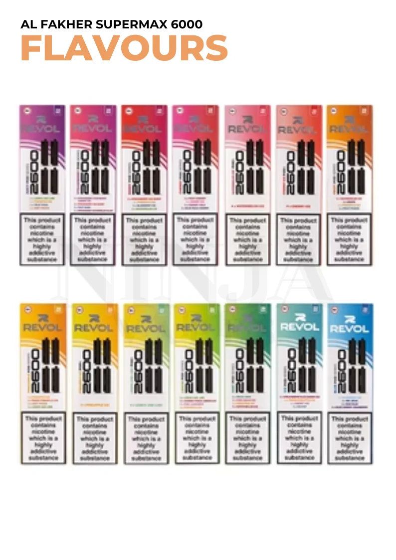 Available Flavours For Revol 4-in-1 Vape