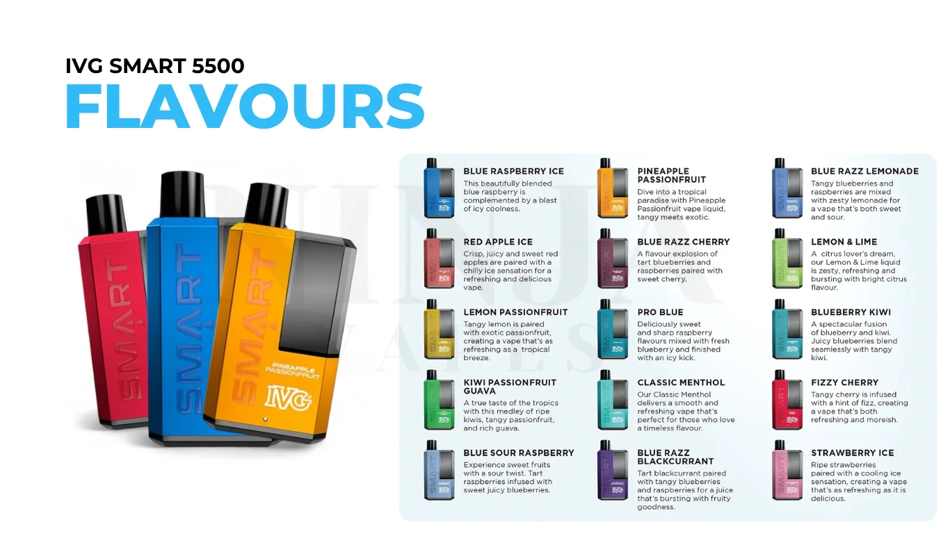 Available IVG Smart 5500 Flavour Varieties