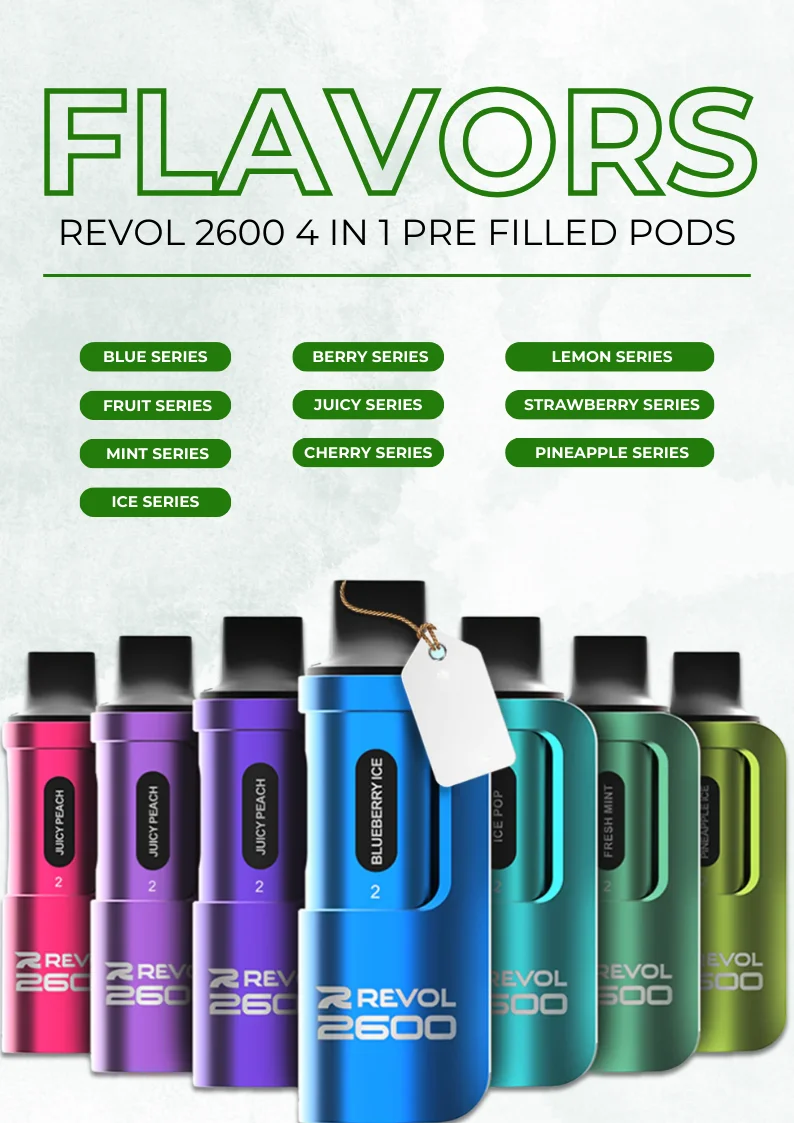 Flavors of Revol 2600 4 in 1 Pre Filled Pods