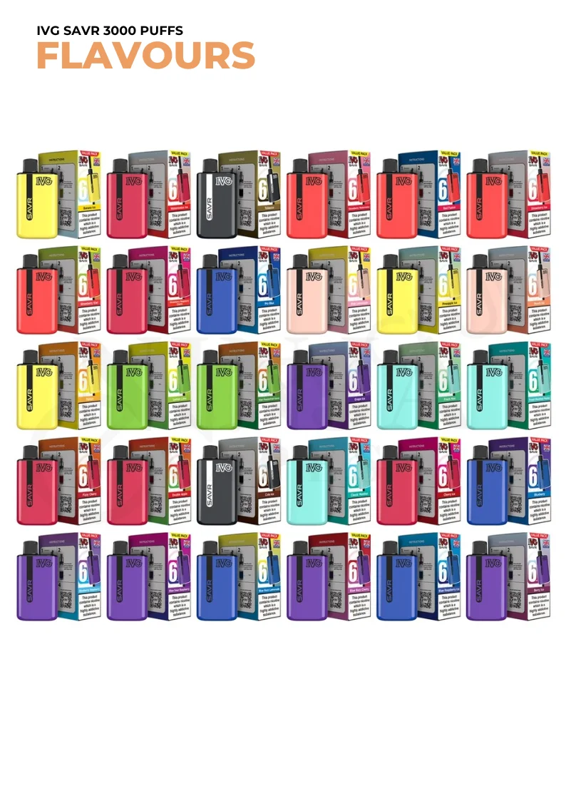  Flavour Options for IVG SAVR 3000 Puffs Vape Kit