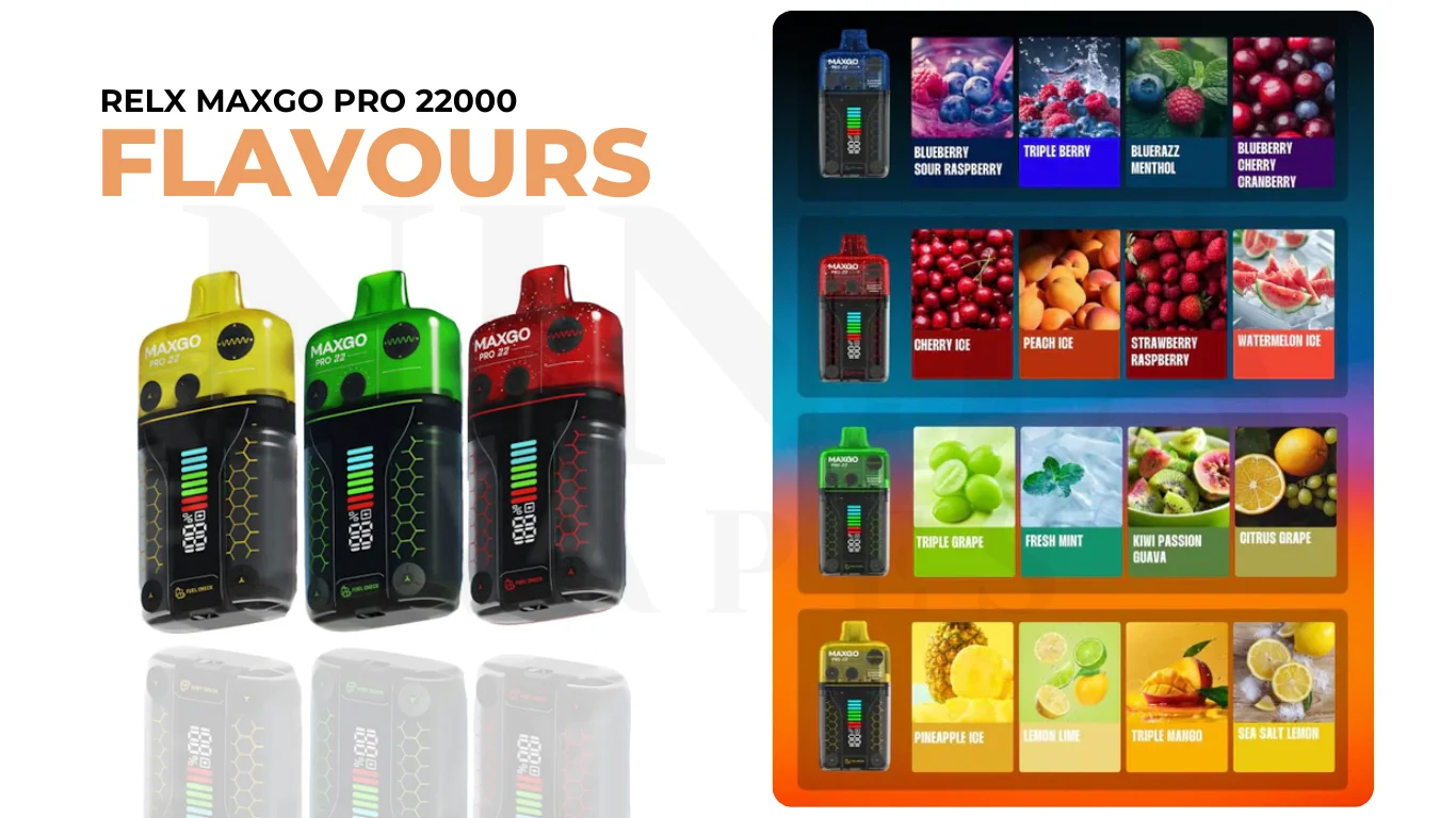 Flavour Range in RELX Maxgo Pro 22000