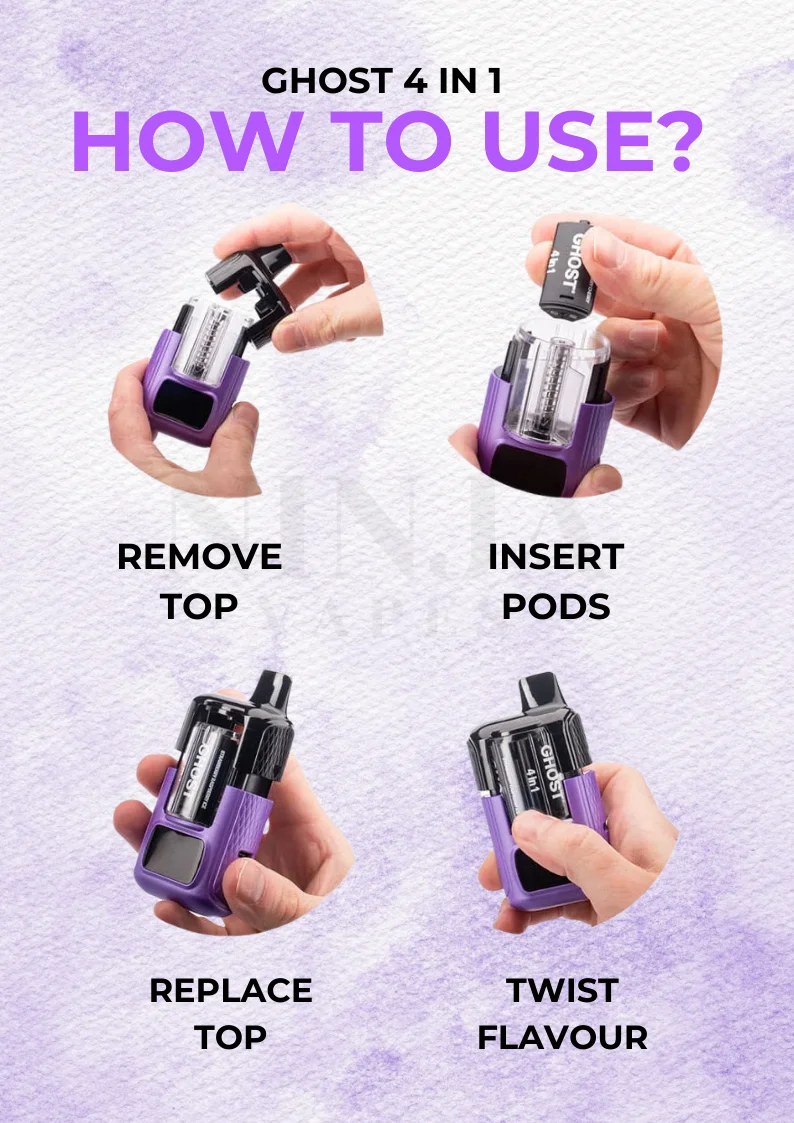 How To Use Ghost 4 in 1 Disposable Vape