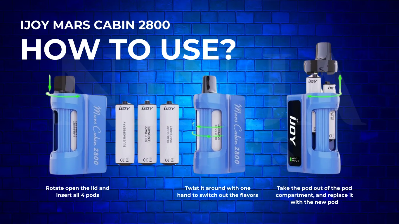 How to Use IJOY 4in1 Mars Cabin 2800 Puffs Pod Kit