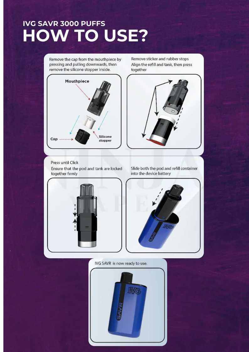 How To Use IVG SAVR 3000 Puffs Vape Kit