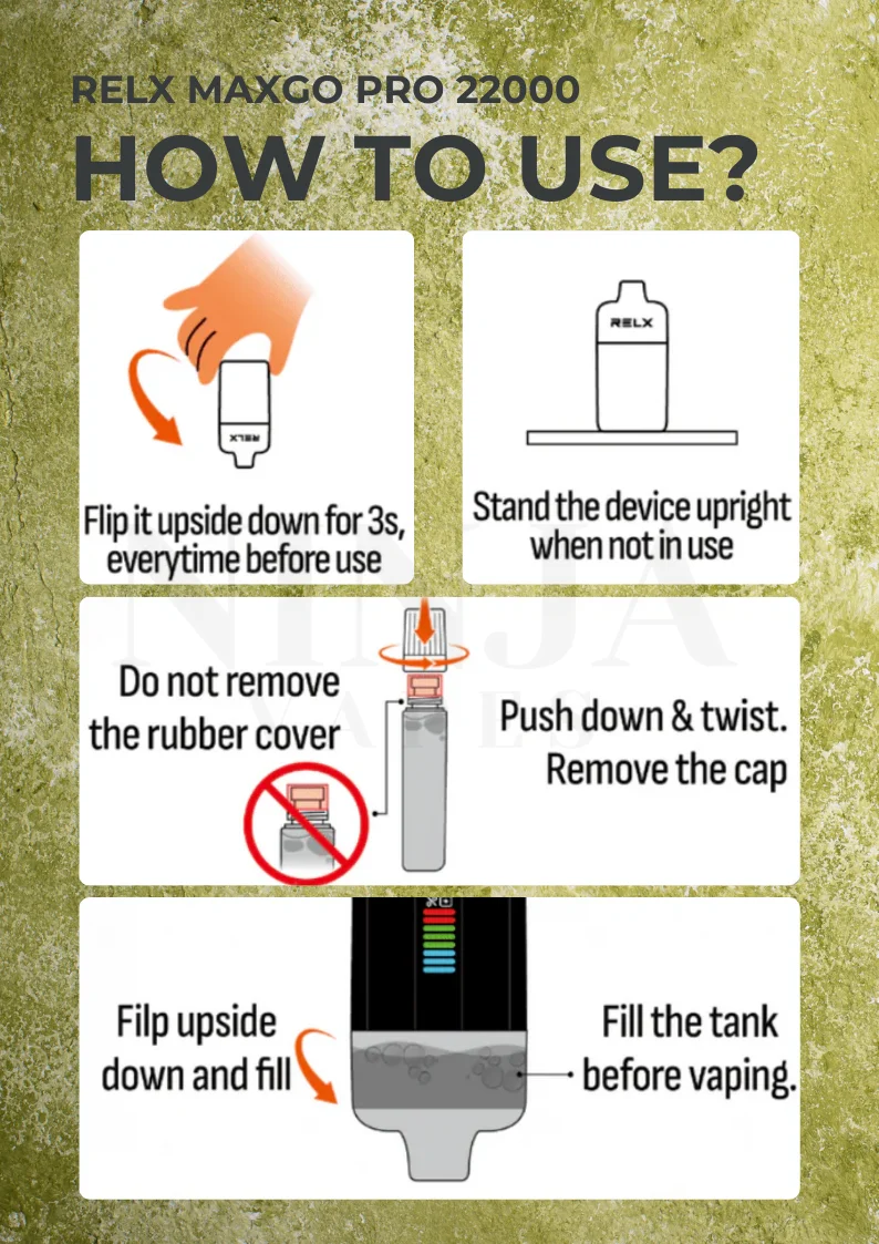 How to Use RELX Maxgo Pro 22000 Disposable Vape