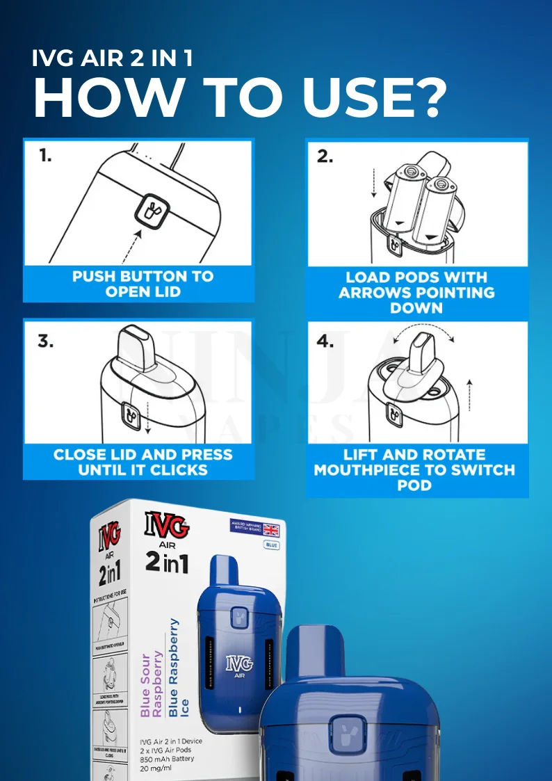 How to Use the IVG Air 2 in 1 Rechargeable Vape Kit