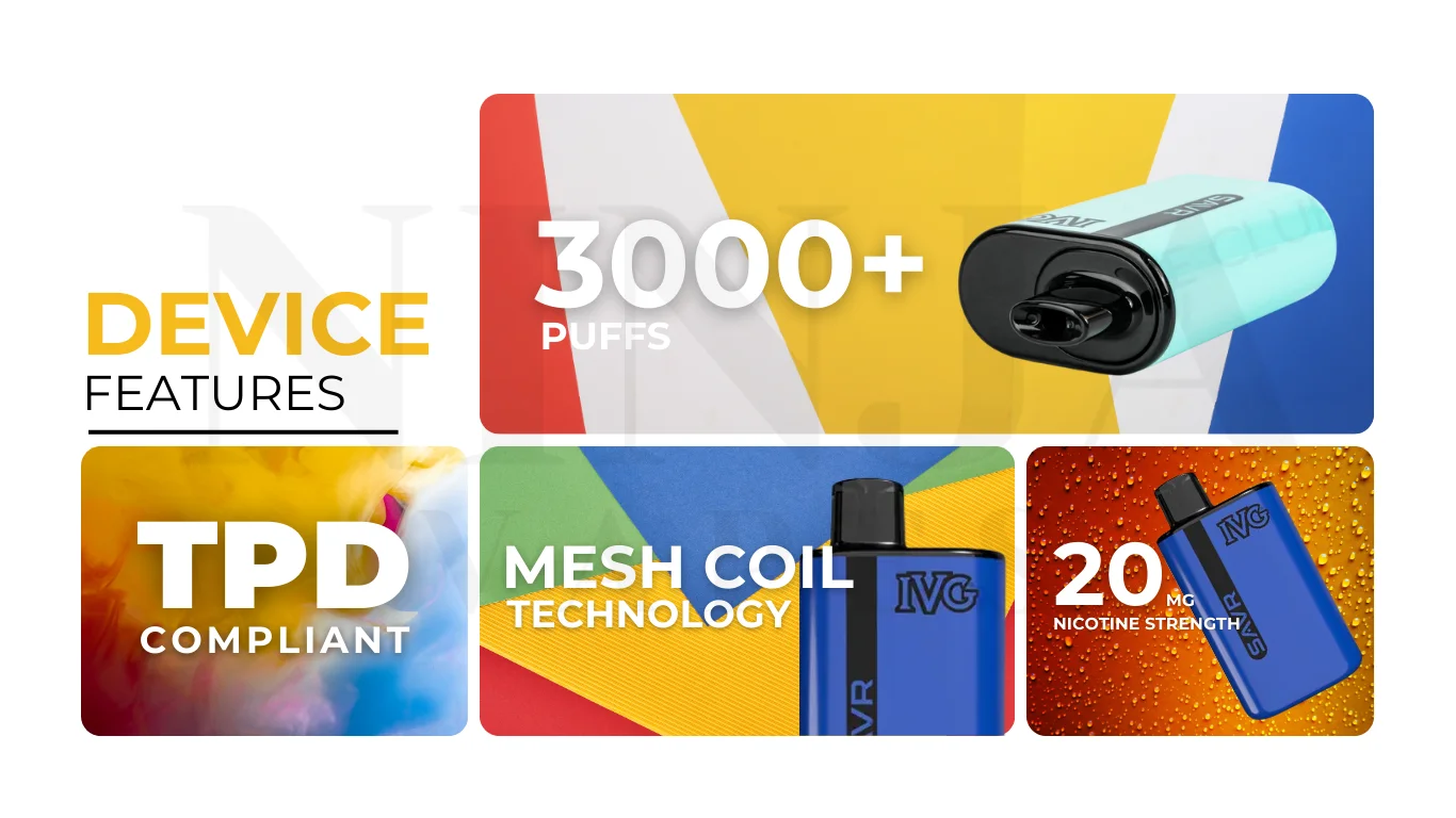 IVG SAVR 3K puffs Vape Kit Specifications