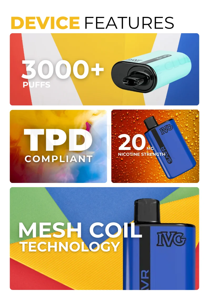 IVG SAVR 3K puffs Vape Kit Specifications