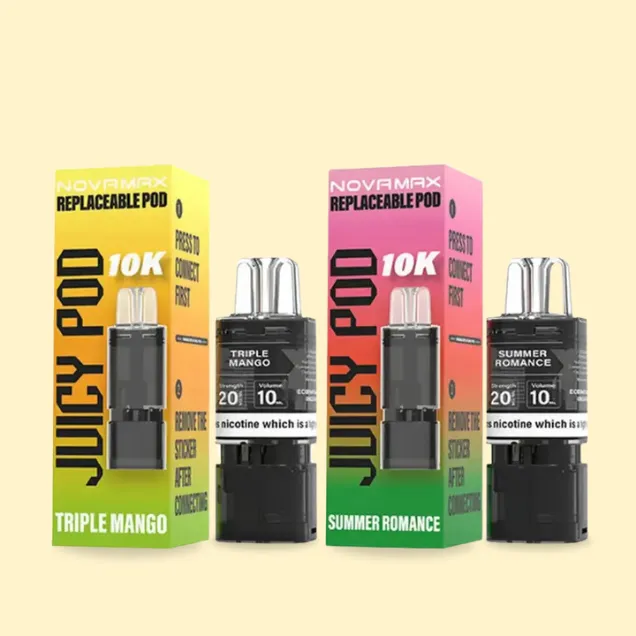 Juicy Pod NovaMax 10K Prefilled Pods â Long-lasting, prefilled vape pods in 10+ flavours at Ninja Vapes.