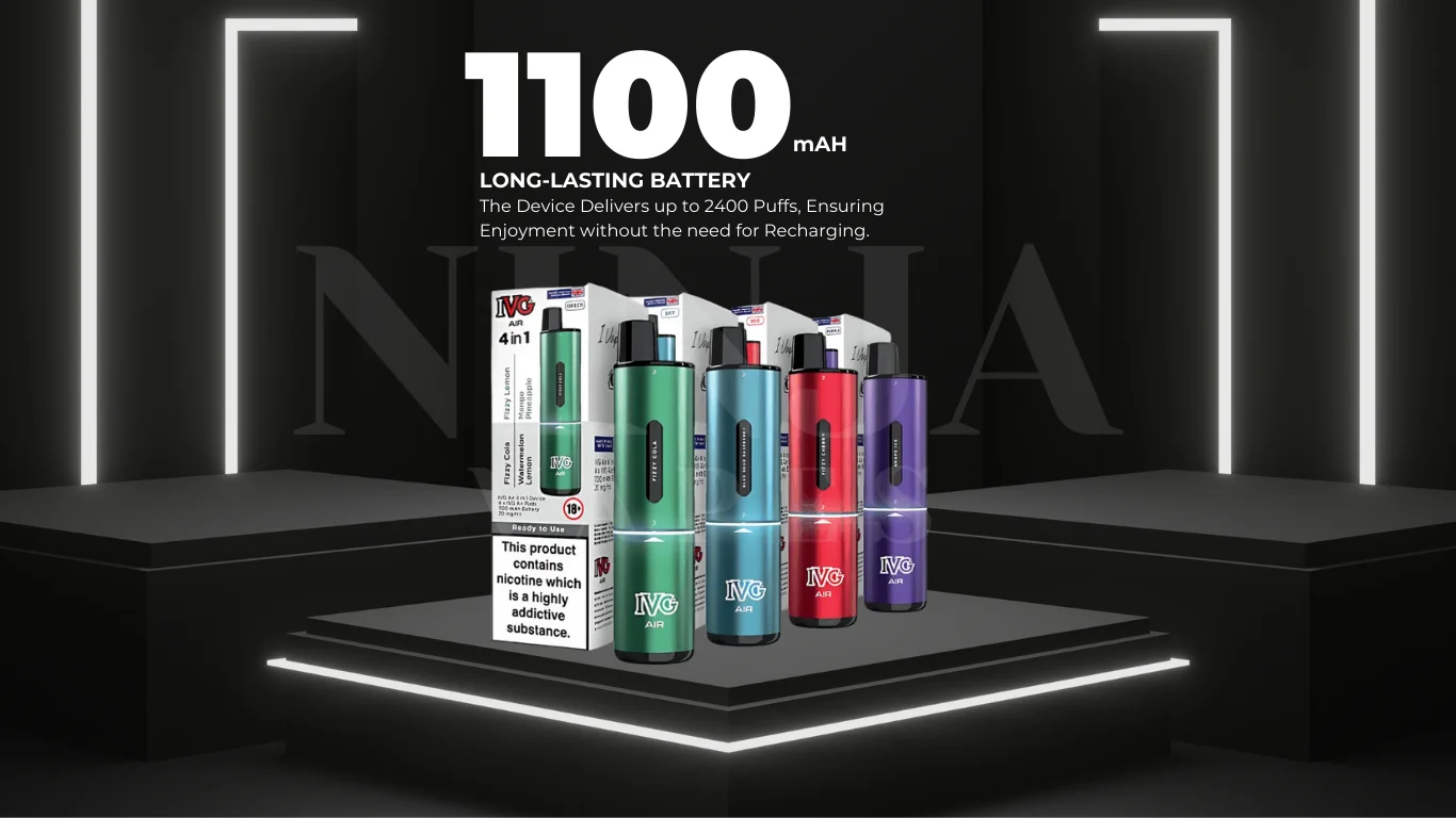 Long-Lasting Battery in IVG Air 4-in-1 Prefilled Pod Kit
