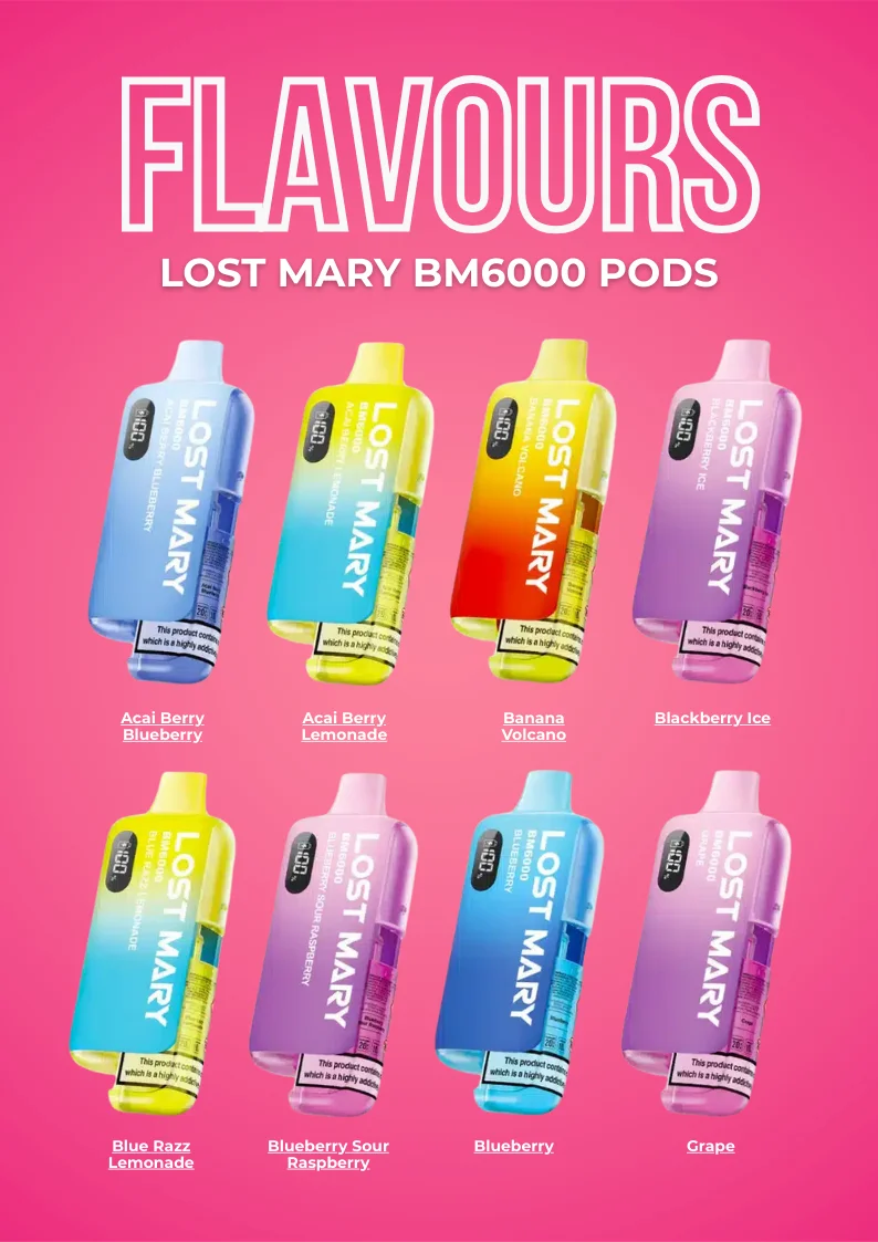 Lost Mary BM6000 Refill Pods Flavours