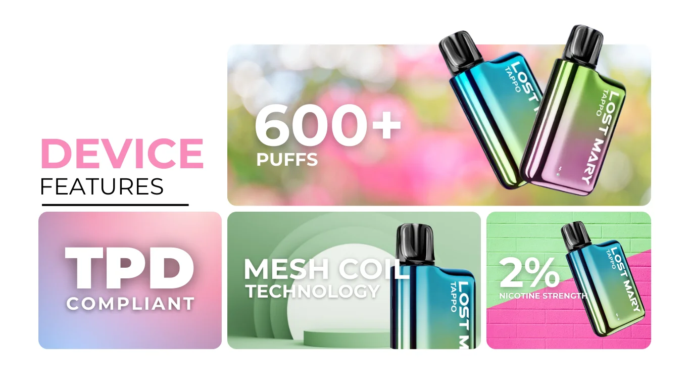 Lost Mary Tappo Pod Kit Key Features