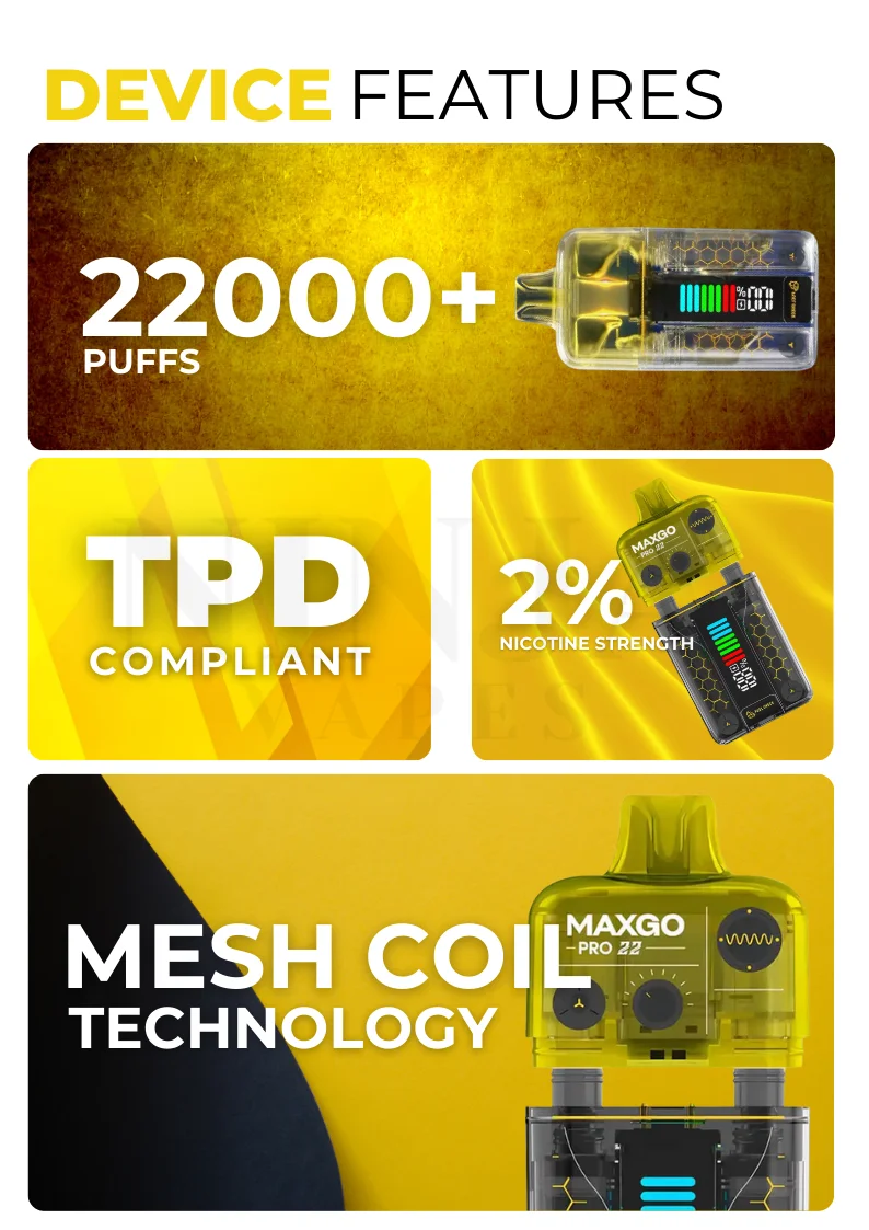 RELX Maxgo Pro 22000 Disposable Vape Specifications
