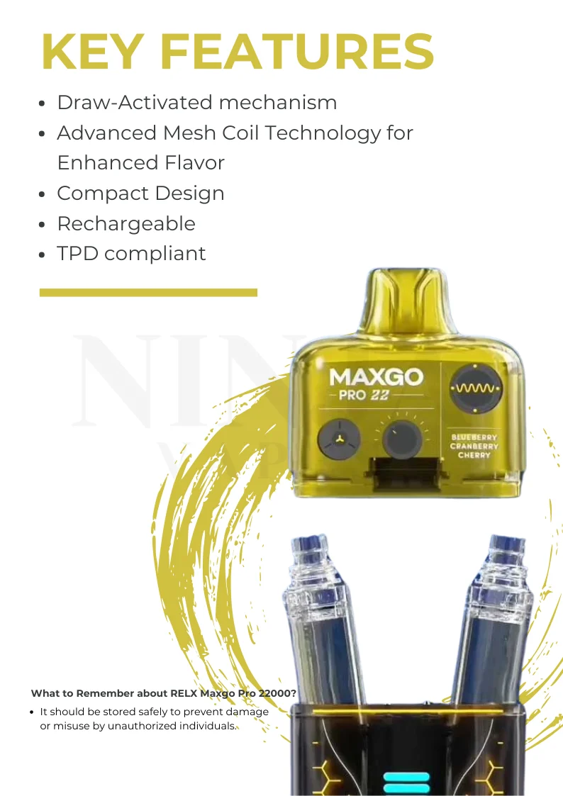 RELX Maxgo Pro 22000 Key Features