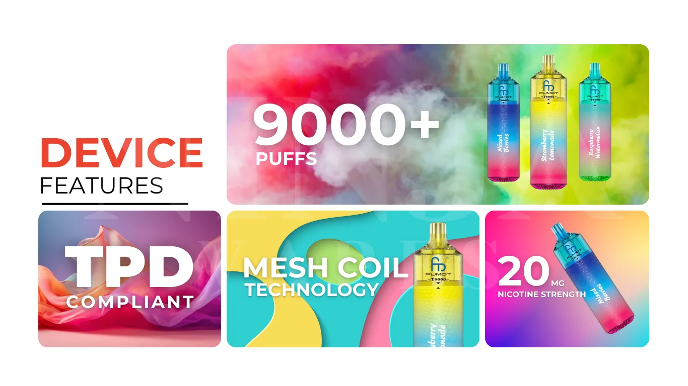 Specifications of RandM Fumot T9000 Vape Kit