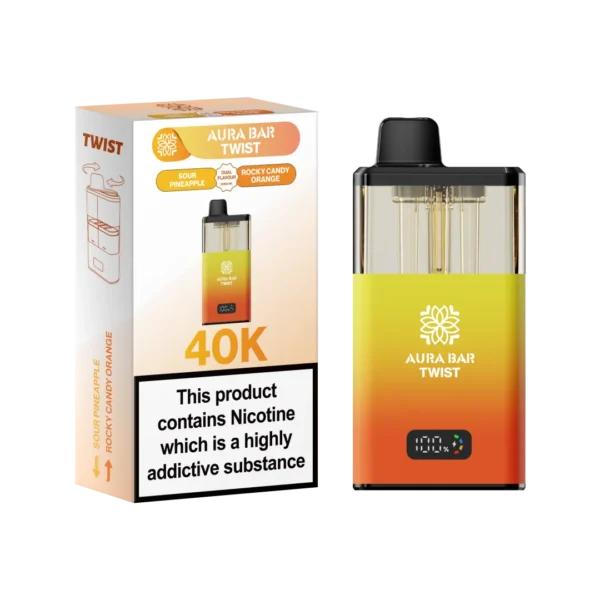Box of 5 / Box of 10 Aura Bar Twist 40K Puffs Prefilled Pod Kit - Image 2