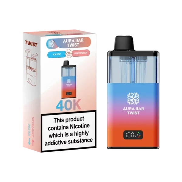 Box of 5 / Box of 10 Aura Bar Twist 40K Puffs Prefilled Pod Kit - Image 3