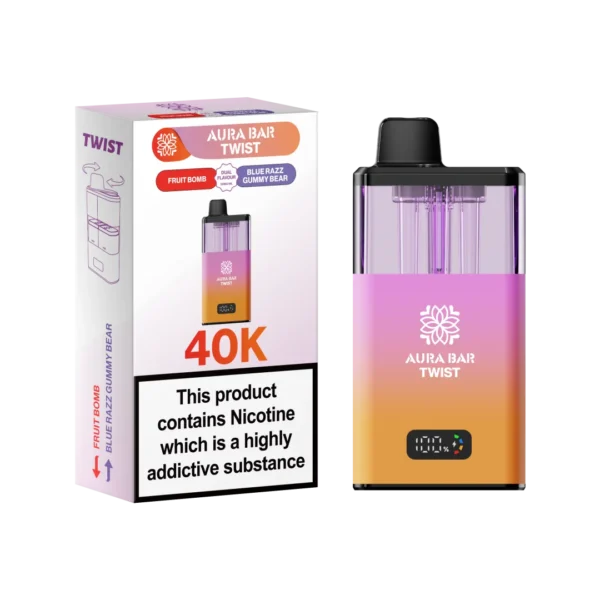 Box of 5 / Box of 10 Aura Bar Twist 40K Puffs Prefilled Pod Kit - Image 6