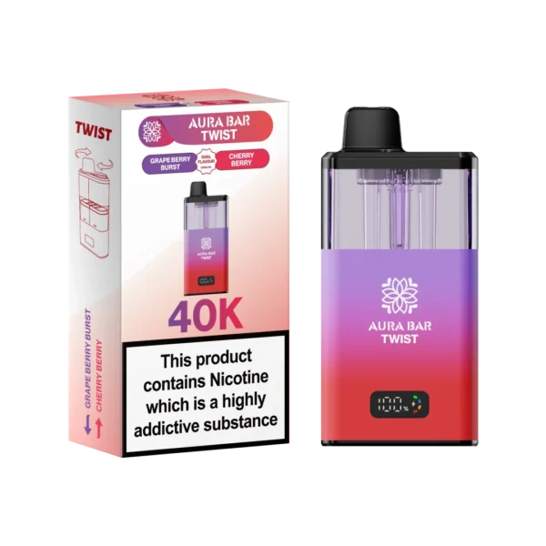 Box of 5 / Box of 10 Aura Bar Twist 40K Puffs Prefilled Pod Kit - Image 11