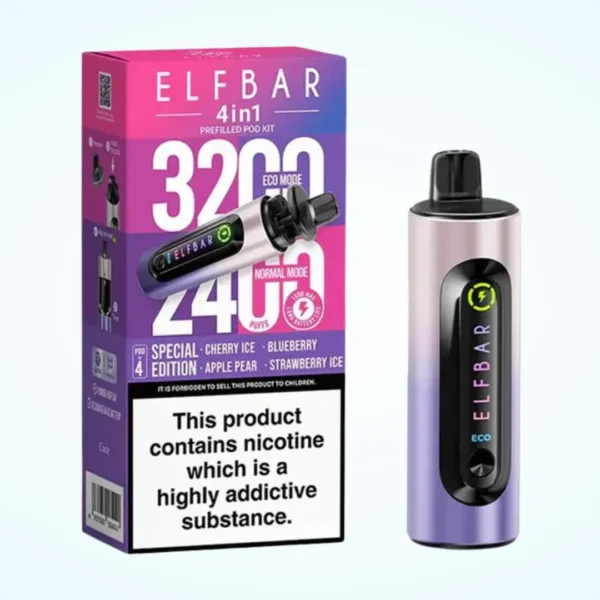 Elf Bar 4 in 1 3200 Puffs Prefilled Pod Kit | Only ?8.99 | Any 3 for ?24 - Image 2