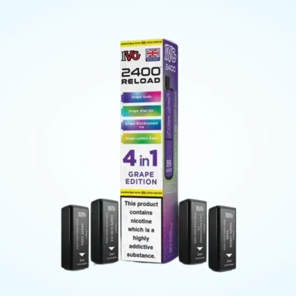 IVG 2400 Reload 4 in 1 Pre-filled Pod â Grape Edition