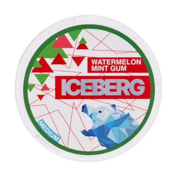Watermelon Mint Gum Nicotine Pouches by Iceberg - Image 2